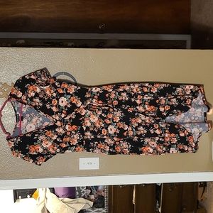 High low faux wrap dress